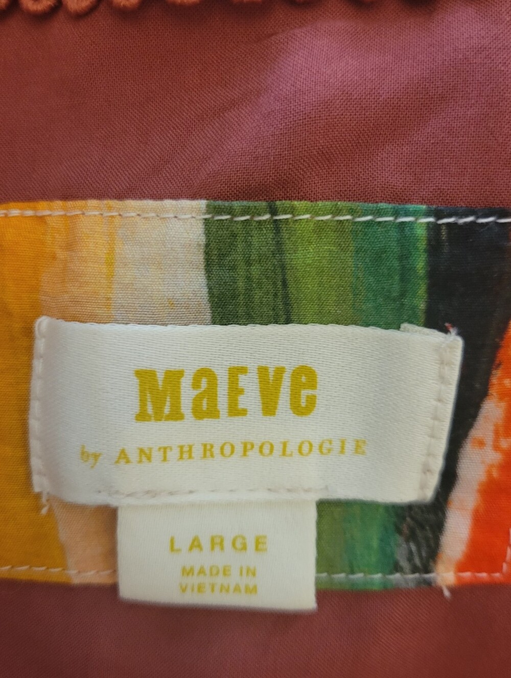 Maeve by Anthropologie Russet Red Tiered Maxi Dress Size Large - Picture 6 of 6